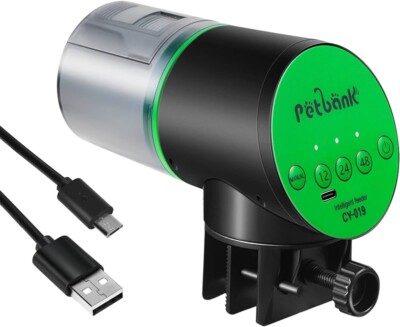x2 Petbank Automatic Fish Feeder - Rechargeable Timer Fish Feeder