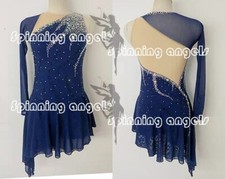 Ice Figure Skating Dress Adult Competition Skating Dress Dance Custom navy