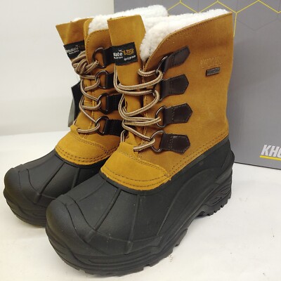 Khombu Severe Snow Winter Boot Womens Size 8 Brown Leather WP 3M Thinsulate 400g