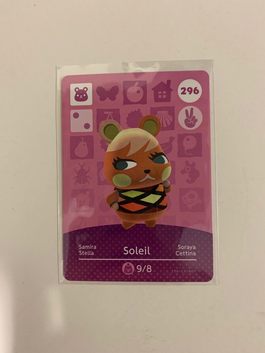Carta Amiibo Animal Crossing – Soleil #296 Serie 3 – Aperta Ma Mai Usata – Come Nuova