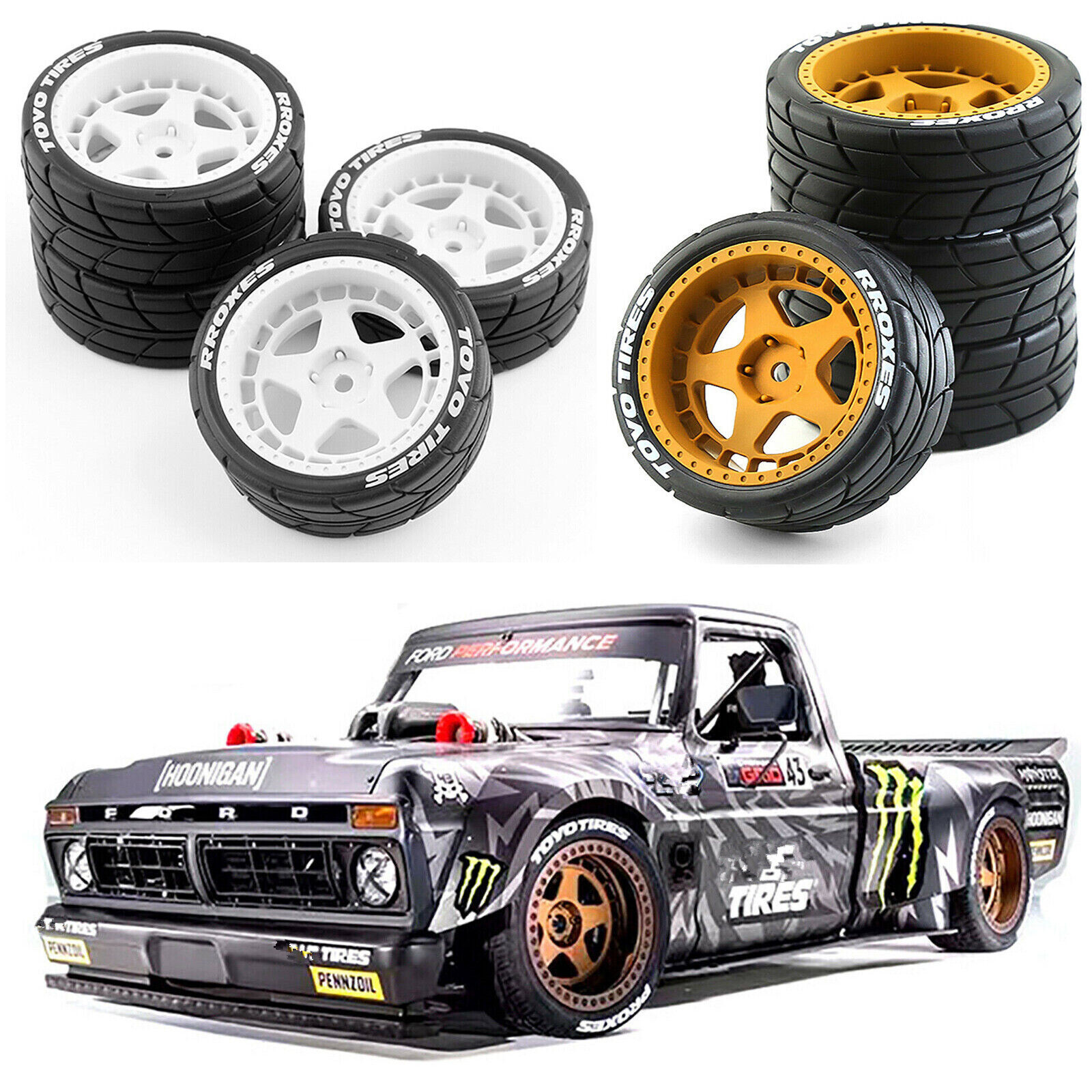 1:10 RC Car Drift Wheel Rim Hub Tire Tyres For KYOSHO HPI For Tamiya TT02 XV01