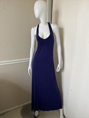 TWENTY ONE Forever 21 NEW! Royal Blue Rayon Knit Racerback Maxi Dress Sz S  NWOT | eBay