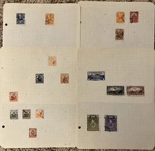 1800's - EARLY 1900's HAITI STAMPS ON GRID PAGES OVERPRINTS, AIRMAILS & MORE