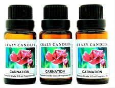3 Carnation 1/2oz Premium Grade Scented Fragrance Oil Crazy Candles