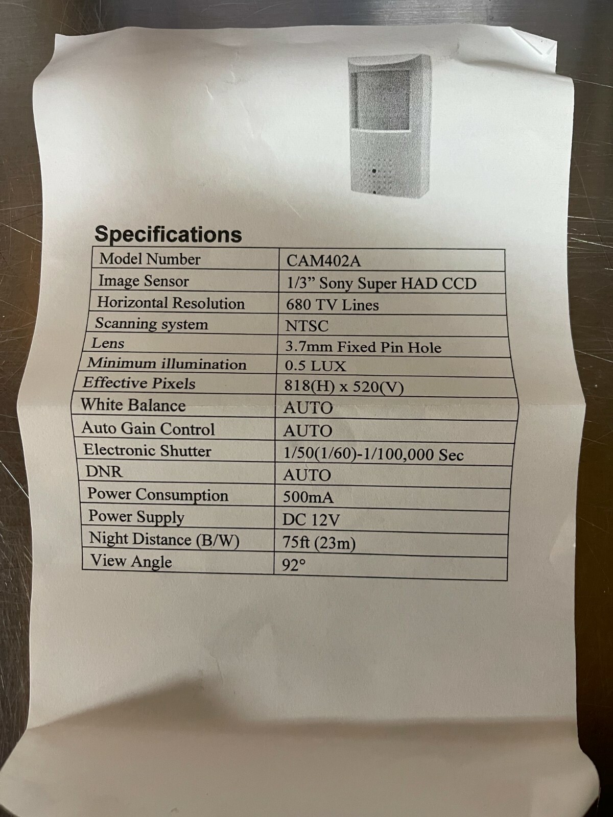 Generic CAMC402A Motion detectors Security Camera (680tvl)