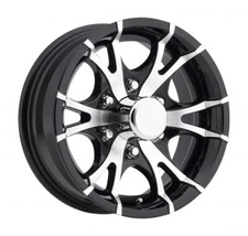 15" Sendel T07 6-Lug Boat Camper RV Trailer Wheel Rim Black Machined (QTY 4)