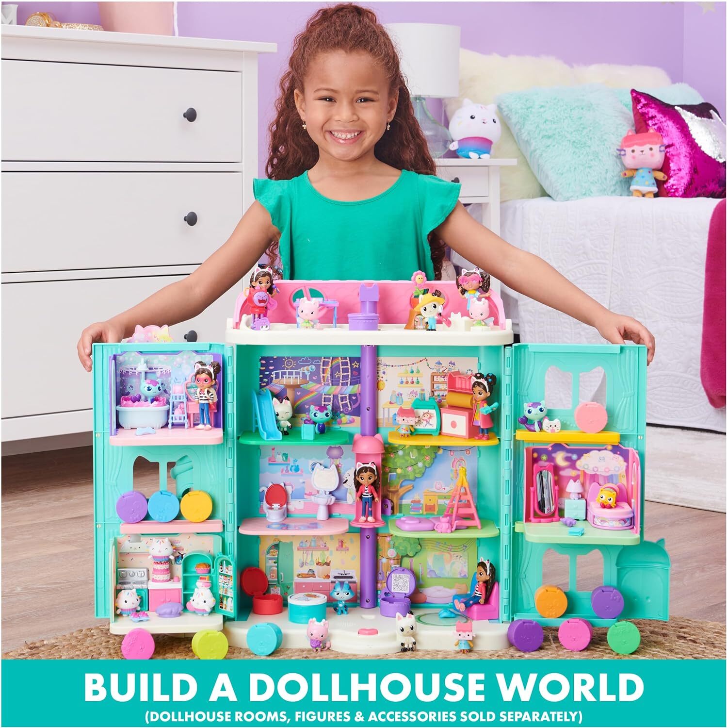 2 Ft Gabby's Dollhouse Purrfect Dollhouse Playset W Accessories