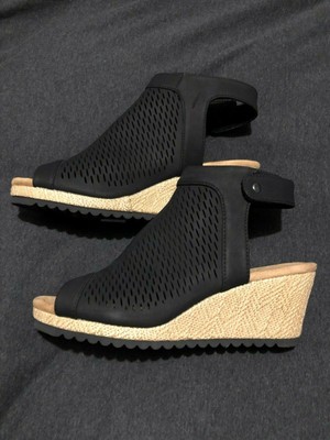 skechers cali women's monarchs blue nights wedge sandal