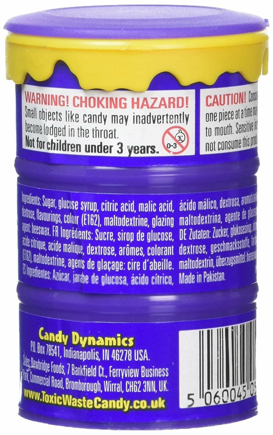 Toxic Waste Purple Drum Extreme Sour Candy (42 g) - Tasty America- American  Candy, Snacks, Food & Soda Online