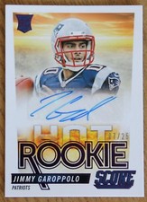 2014 SCORE HOT ROOKIES HR-JG JIMMY GAROPPOLO PURPLE #d /25 AUTO RC ROOKIE CARD