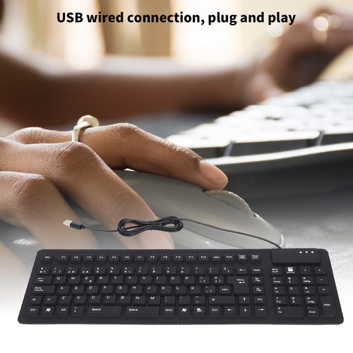 New Keyboard 105 Key Spanish USB Wired Foldable Quiet Waterproof Dustproof Sili - Picture 22 of 22
