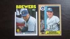Two Topps George Bamberger Milwaukee Brewers Baseball Cards - See Below