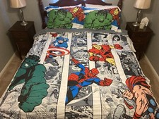 Avengers Comic Cool Bed Set Full Size. 8 Pc See Description For What s Included