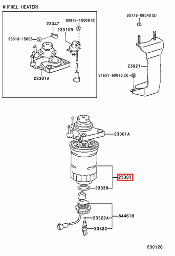 Genuine Toyota LandCruiser 80 Series HZJ 1HZ 4.2 Diesel Fuel Filter - Picture 16 of 20