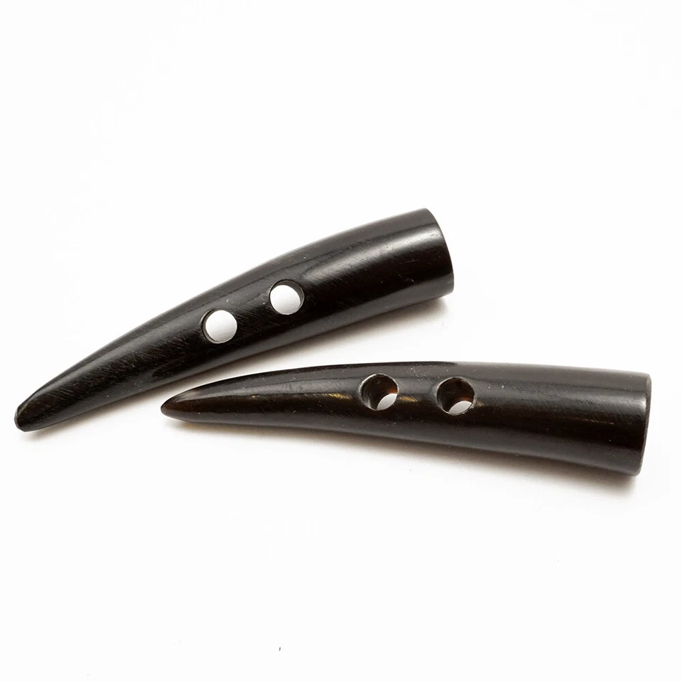 93mm (3-5/8") Natural Horn Toggle Button, 2-pcs, MAY-HB-70b555 - Image 2 of 2