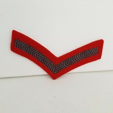 British Army Lance corporal Rank stripe Grey on red 