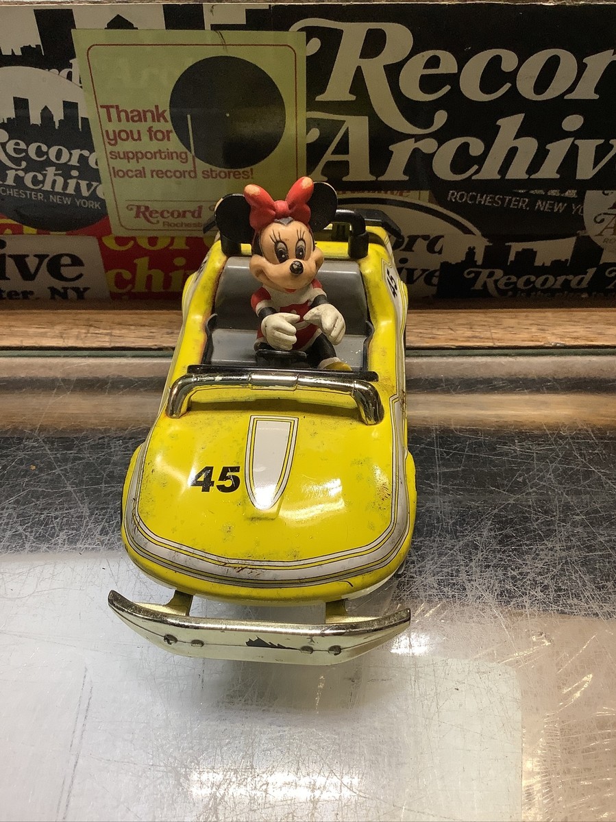 RARE Vintage Disney MINNIE MOUSE Yellow #45 Grand Prix Metal