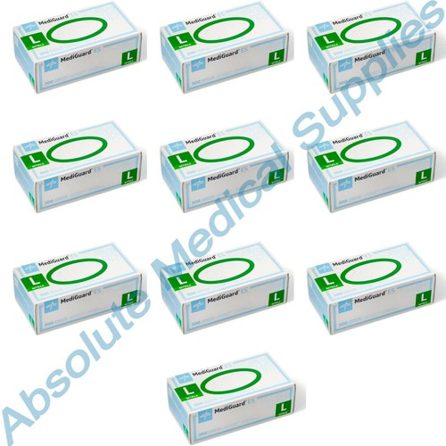 *10Boxes* Medline MediGuard ES Powder Free Nitrile 300 Gloves Large Blue MG3003 eBay
