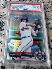 BRENT ROOKER 2017 Bowman Chrome Refractor 1st TRUE Rookie Card RC PSA 10 A's🔥$$