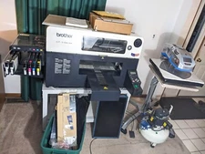 Brother GT-3 GT-361 Direct to Garment Printer, Hotronix Air Fusion Heat Press, +