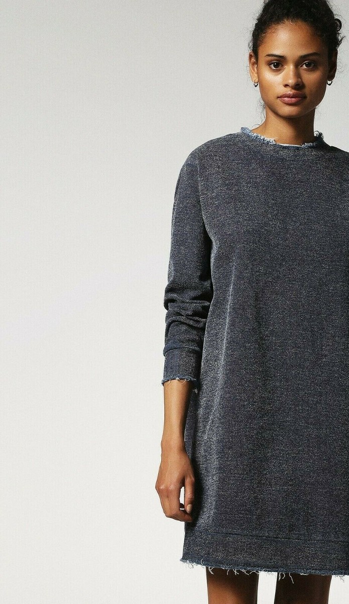 $278 NWT DIESEL SzS LEYJA-NE JOGGJEANS LONG SLEEVE TUNIC DRESS 