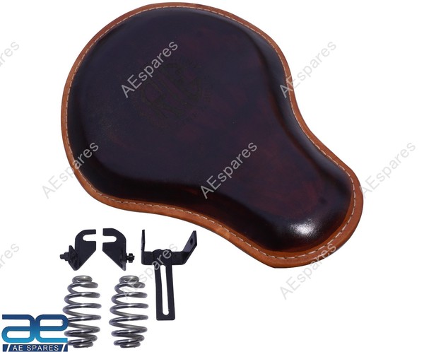 Leder Vorne Seat Solo Braune Farbe FüR Royal Enfield Klassisch 650 S2U-image