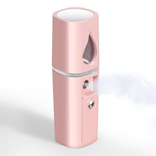 Nano Facial Steamer Mini Mister w/ Mirror, USB Rechargeable, 30ml Tank, Pink Kit