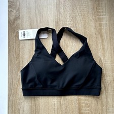 NWT CRZ YOGA Butterluxe Athletic Sport Bra Women's Size M Medium Support Black