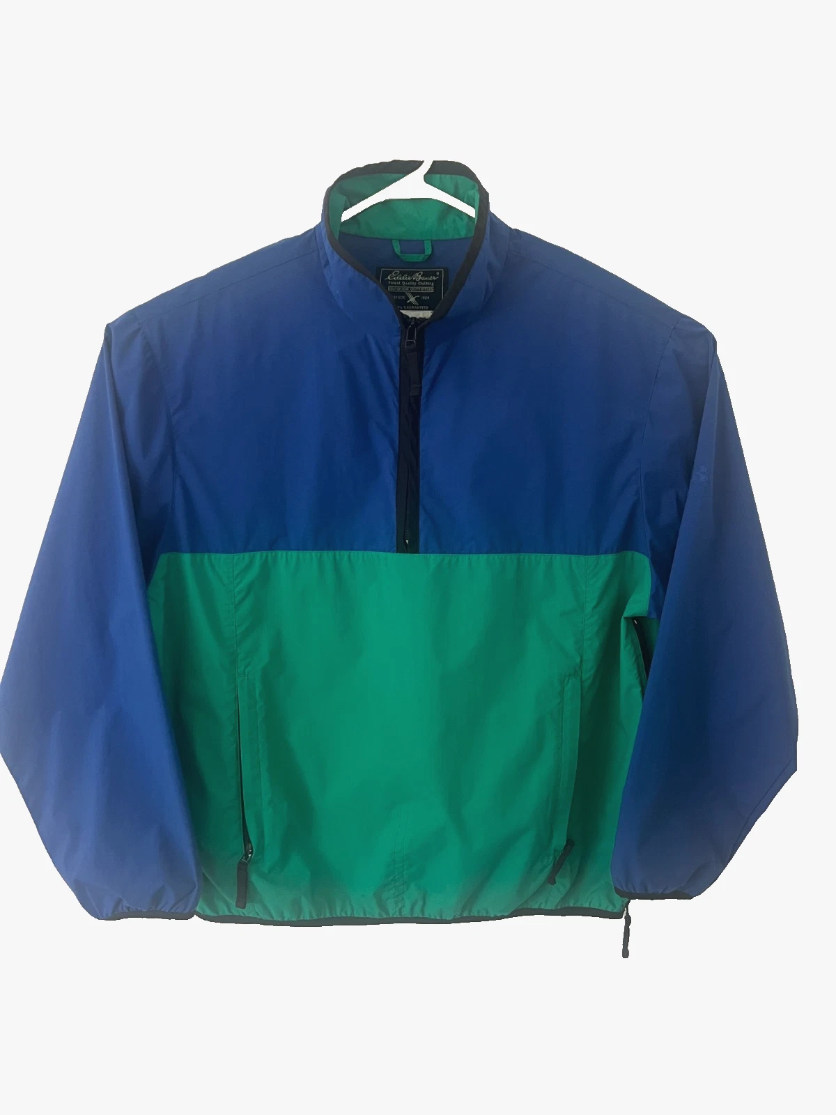 VTG Eddie Bauer Mens L Tall Pullover Lightweight Windbreaker 1/2 Zip Jacket/3A