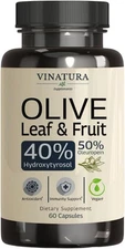 VINATURA Olive Leaf Extract Hydroxytyrosol Supplement - 40% Hydroxytyrosol Ol...