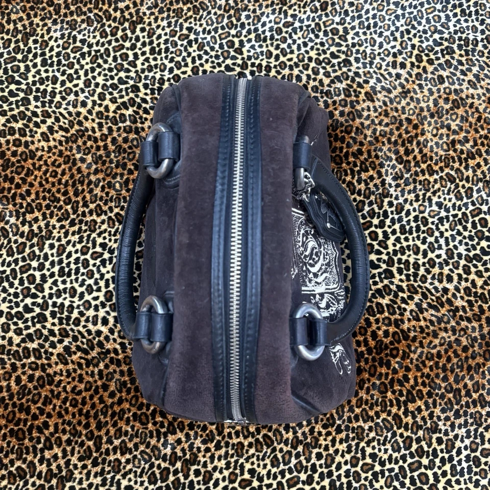 Bolso de Mano Juicy Couture Marrón Y2K Vintage Terciopelo Bowler Foto 4 de 4