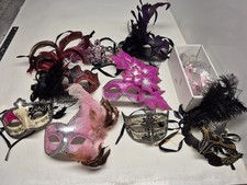 Ladie Mardi Gras Venetian Jester Masquerade Carnivale Half Face Mask Lot