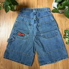 90's Kids Lee Pipes Skater Baggy Blue Jean Shorts - Size Medium