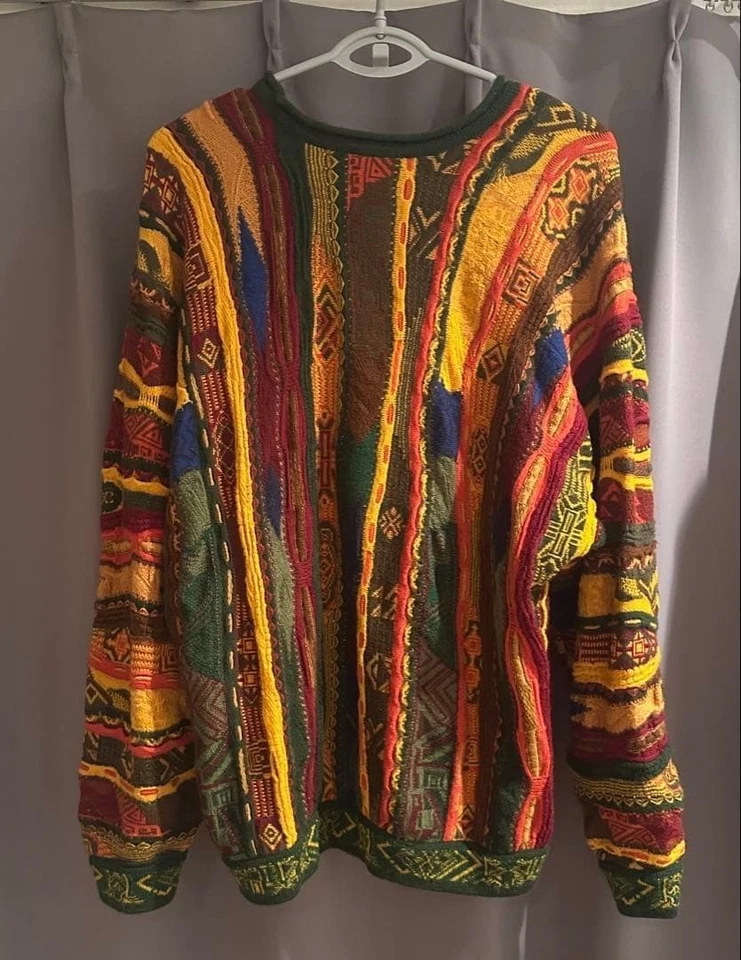 COOGI sweater 3D knit 100% Wool Size L Men's Multicolor Body width 63cm - Image 3 of 3