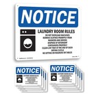 Laundry Room Rules Do Not Overload OSHA Notice Sign Metal, Decal - 5 or 10 Pack