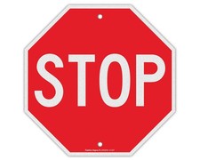 12 x 12 Inches - 1 Pack, Stop Sign, Street Slow Warning Reflective Signs -...