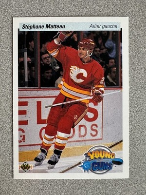 1990-91 Upper Deck Stephane Matteau Young Guns French Rookie Card #535 Flames