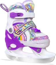 Nattork Girls Ice Skates for Kids 4 Size Adjustable Butterfly Ice Skate