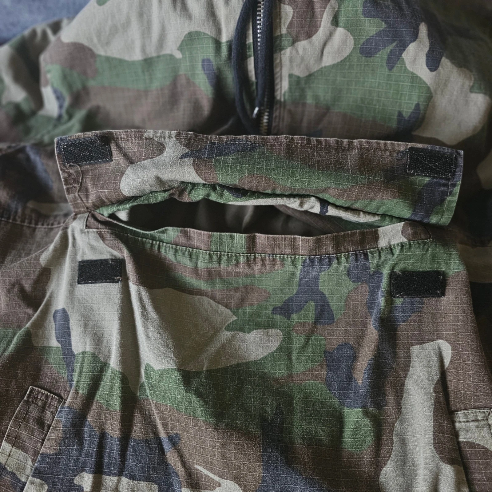 Forever 21 Men Woodland Camo Ripstop Anorak Pullover Jacket US Large - product detail image 5