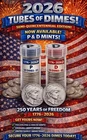 1776-2026 P And D Dime Emerging Liberty Tube Quincentennial Uncirculated 2 Tubes