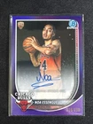 Noa Essengue 2025-26 Bowman Chrome Purple Refractor Auto RC /250 Bulls Autograph