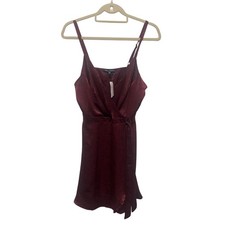 Kendall & Kylie Pacsun Wrap Dress Maroon Adjustable Strap Mini Dress Medium NWT