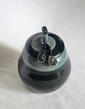 signed studio pottery Studio Pottery Lidded Jar with Twisted Rope Handle, Signed — listing 6