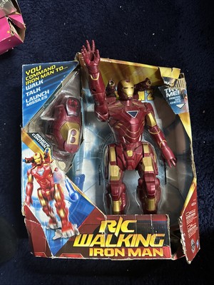 Marvel 12'' Iron Man 2 RC Walking Talking Iron Man W/ Remote & Control No Missles