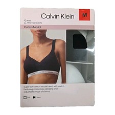 Calvin Klein Women's 2-Pack Bralette Microfiber Wirefree Bra Lined Size: M NWT