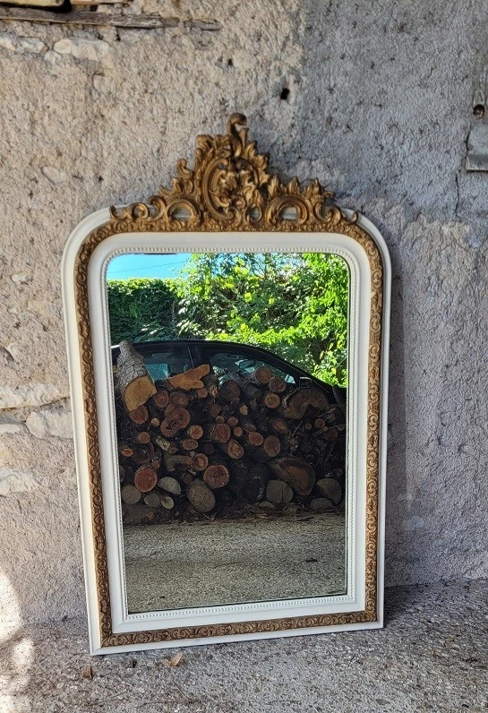 Miroir decoration cheminée bois doré