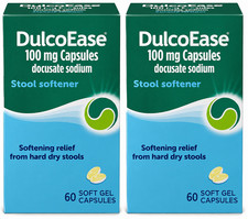 2x60 DulcoEase Docusate Sodium 100mg Soft Gel Capsules 120ct