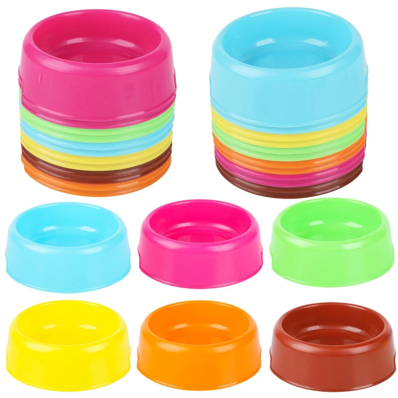18 Pcs Plastic Pet Bowls Reusable Dog Cat