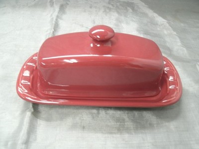 Longaberger WOVEN TRADITIONS PAPRIKA Covered Butter Dish 1/4lb USA list $139.95