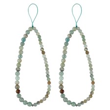 2 Pcs Phone Wristlet Charm Strap Natural Stone Mobile Lanyard for